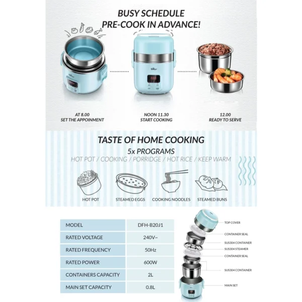 Electronic Control Lunch box 2L